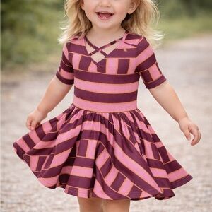 Dot Dot Smile Toddler Girl
Twirl Dress Criss Cross Neck 2T Boutique